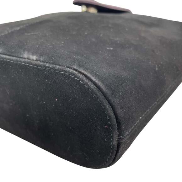 Bally Women's Suede and Leather Combination Shoulder Bag with Flap, Black Gra... - Picture 10 of 16